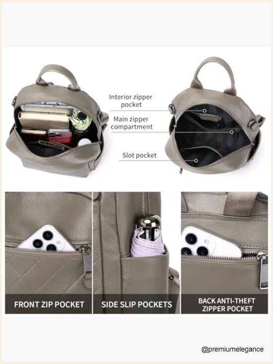 Genuine Leather Backpack Purse Women Convertible Shoulder Bag Travel main image 4